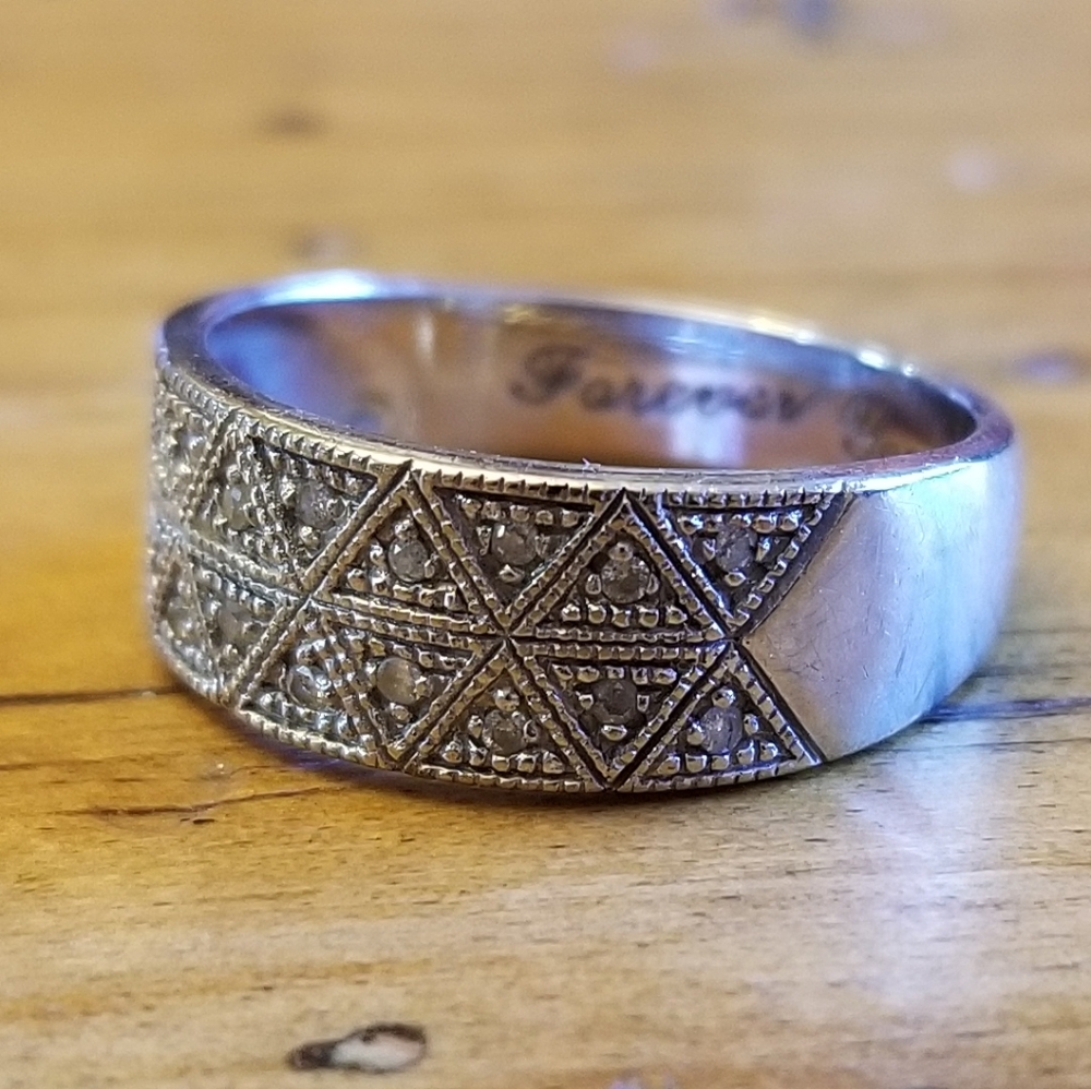 "Forever Yours" ring, Sterling with Diamonds